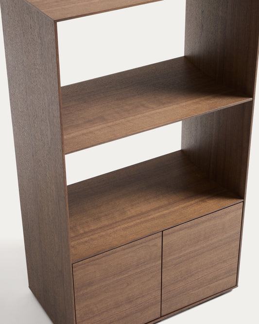 Étagère Visala avec 1 étagère visible en placage de noyer 60 x 106 cm FSC Mix Credit