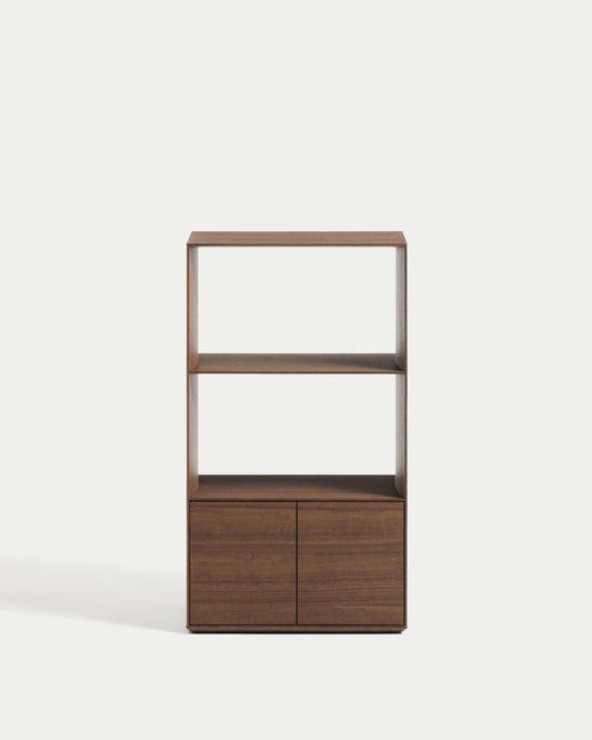 Étagère Visala avec 1 étagère visible en placage de noyer 60 x 106 cm FSC Mix Credit