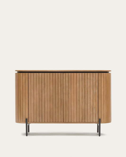 Buffet Licia 2 portes en bois de manguier et métal peint en noir 120 x 80 cm