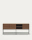Buffet Vedrana 3 portes placage de noyer et pieds en acier noir 195 x 80 cm