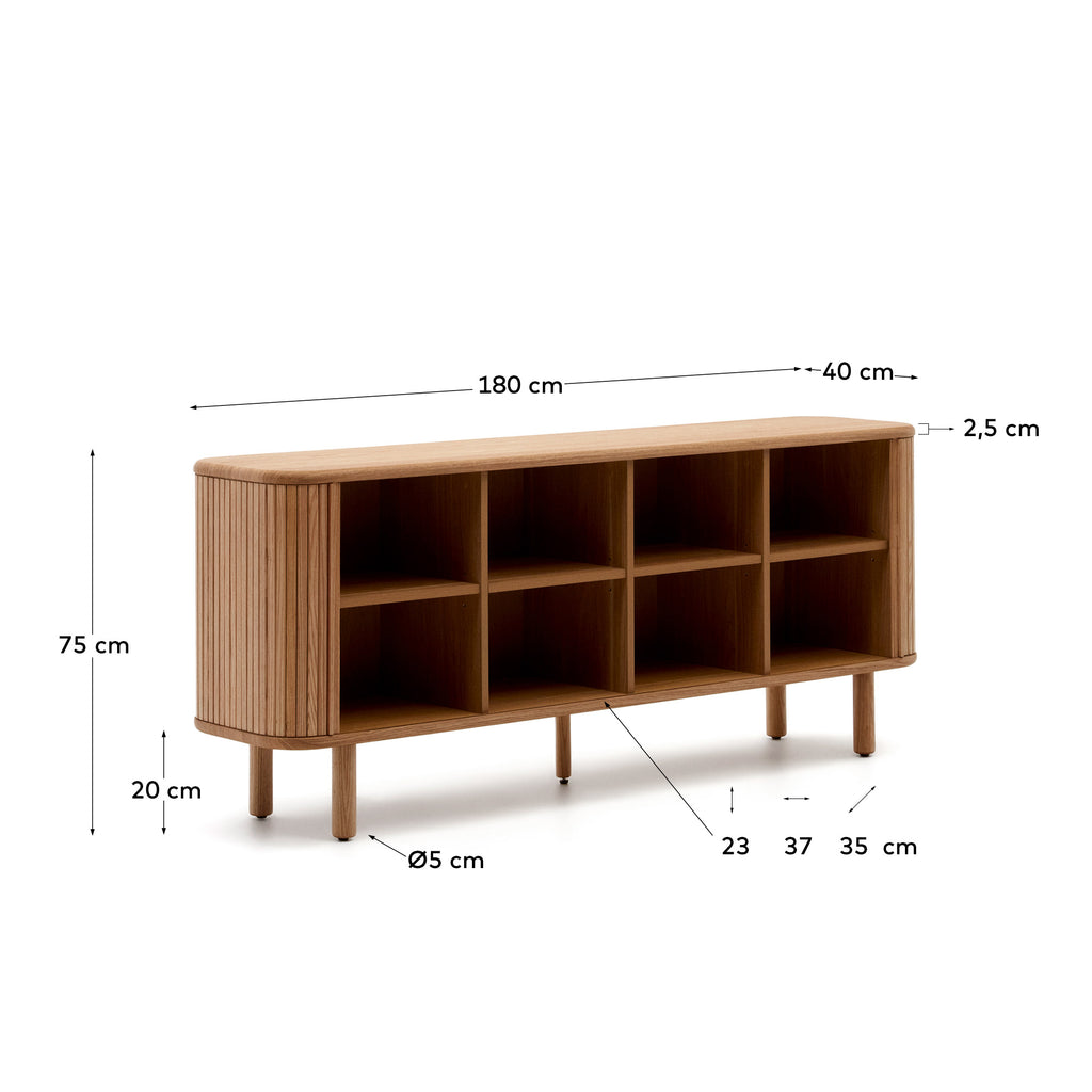 Buffet Mailen 2 portes en placage de frêne avec finition naturelle 180 x 75 cm