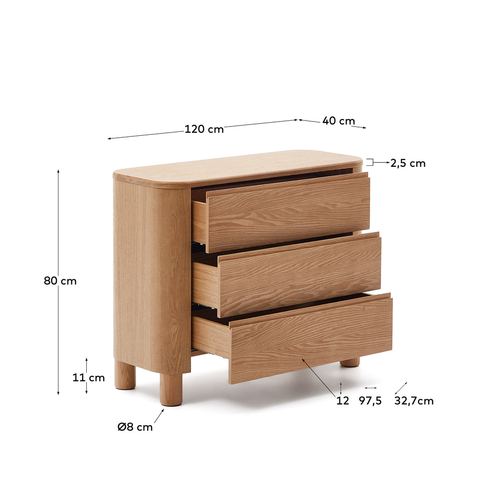 Commode Salaya en contreplaqué de frêne FSC Mix Credit 120 x 80 cm