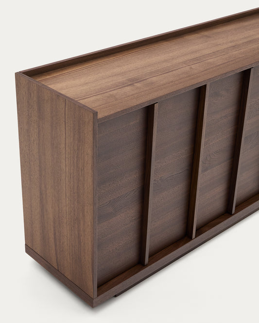 Buffet Onix en placage de noyer finition foncée 200 x 80 cm FSC Mix Credit