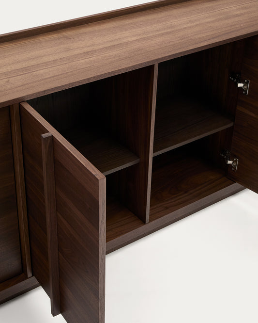 Buffet Onix en placage de noyer finition foncée 200 x 80 cm FSC Mix Credit