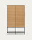 Buffet haut Vedrana 4 portes placage de chêne et pieds en acier noir 97,5 x 160 cm
