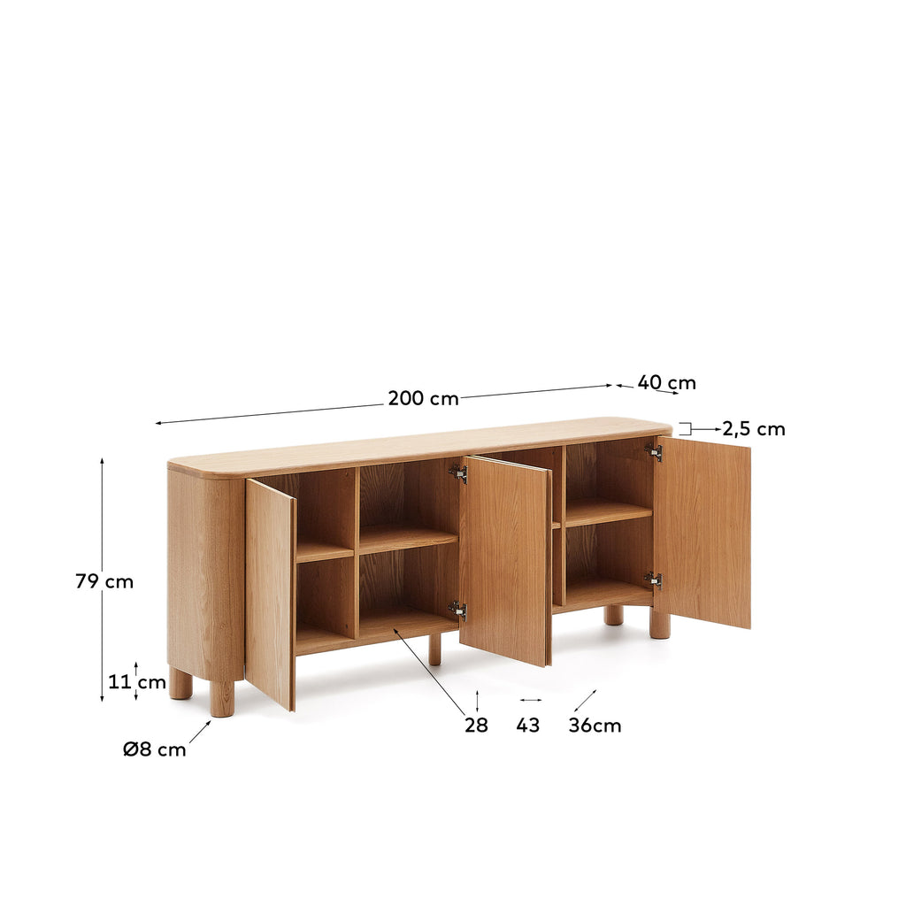 Buffet Salaya en contreplaqué de frêne FSC Mix Credit 200 x 79 cm