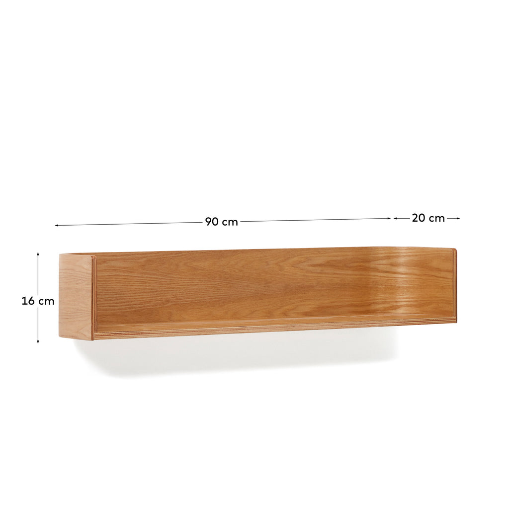 Étagère Octavia en contreplaqué de bois  de frêne FSC Mix Credit 90 x 20 cm