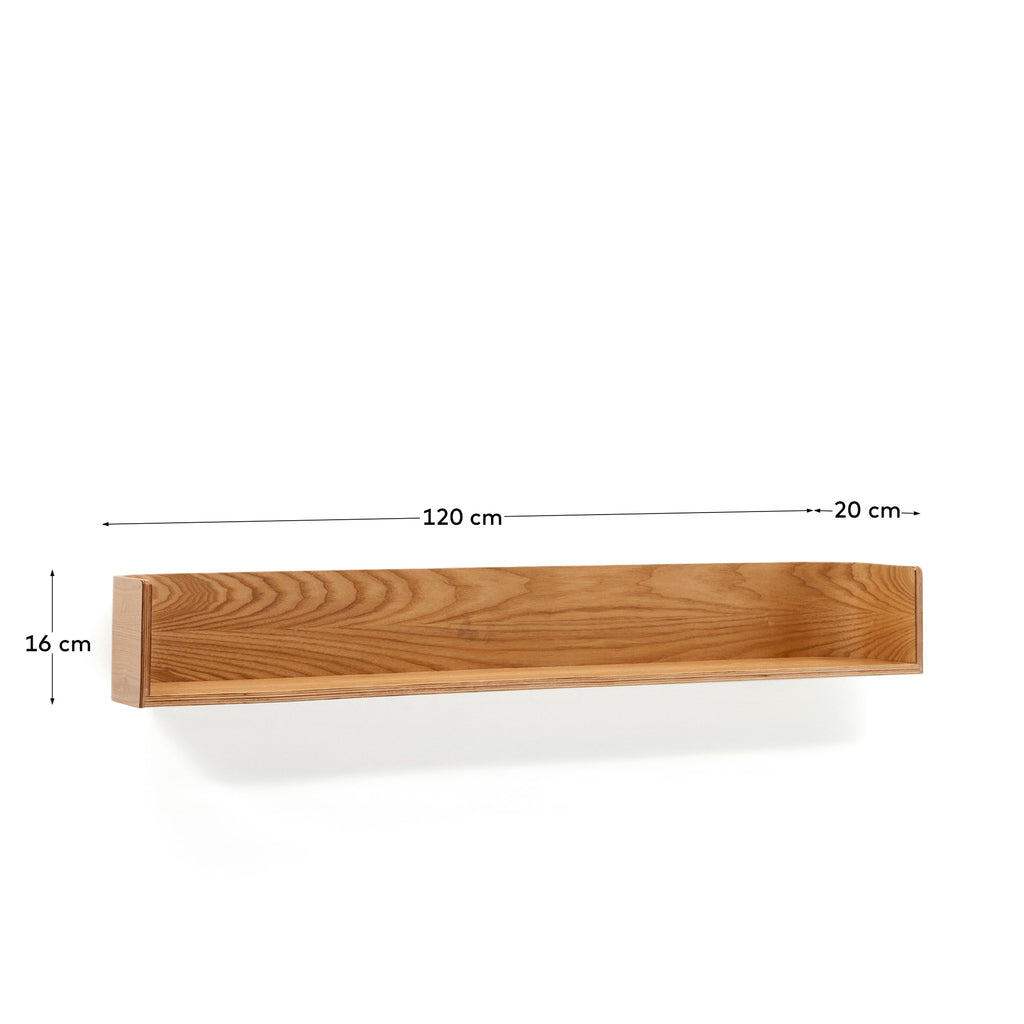 Étagère Octavia en contreplaqué de bois de frêne FSC Mix Credit 120 x 20 cm