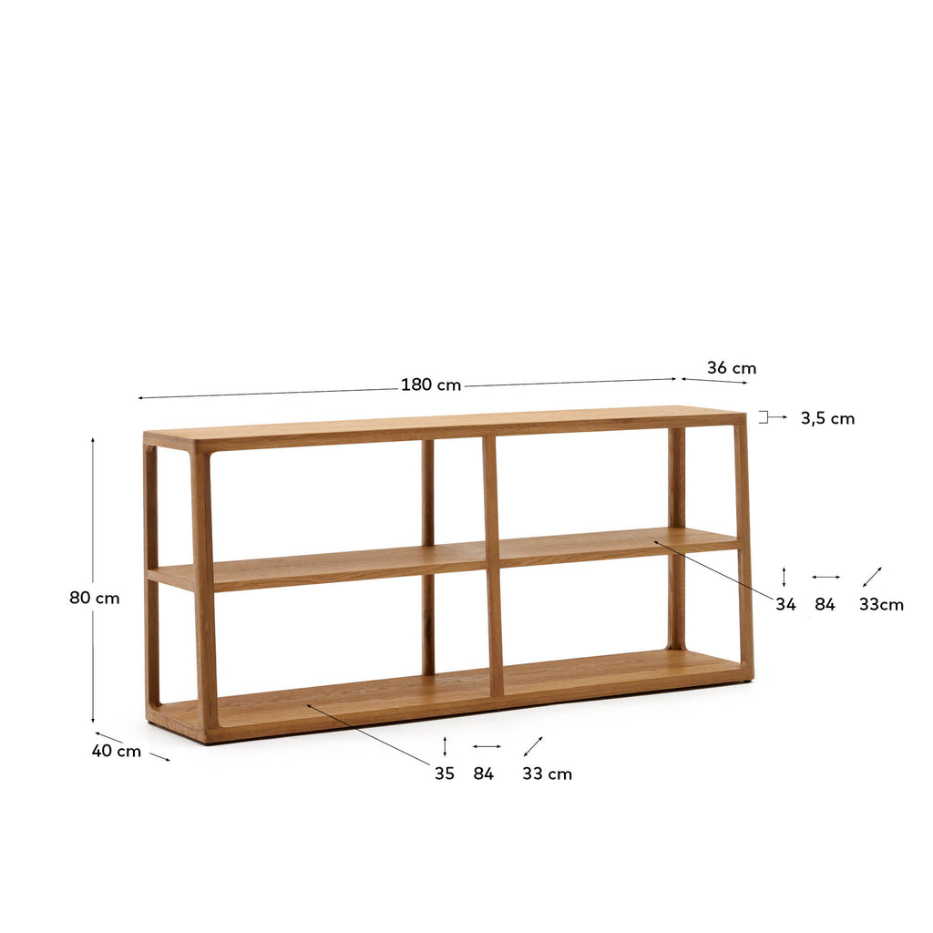 Étagère Maymai avec structure en bois de chêne 180 x 81 cm