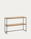 Console Yoana en placage de chêne et structure en métal noir 120 x 80 cm