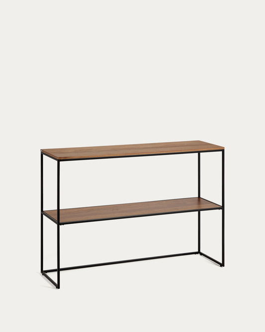 Console Yoana en placage de noyer et structure en métal noir 120 x 80 cm