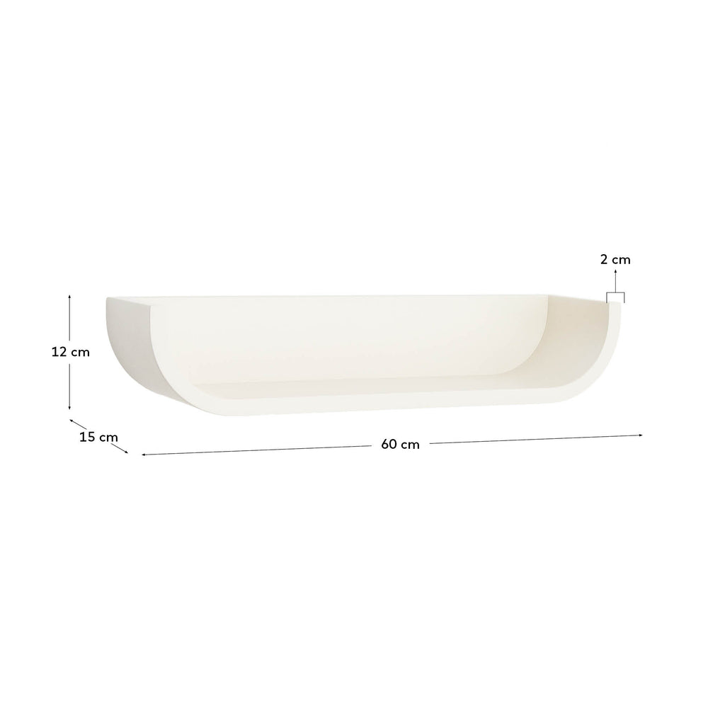 Étagère Salaya en contreplaqué de frêne avec finition laquée beige 60 x 12 cm