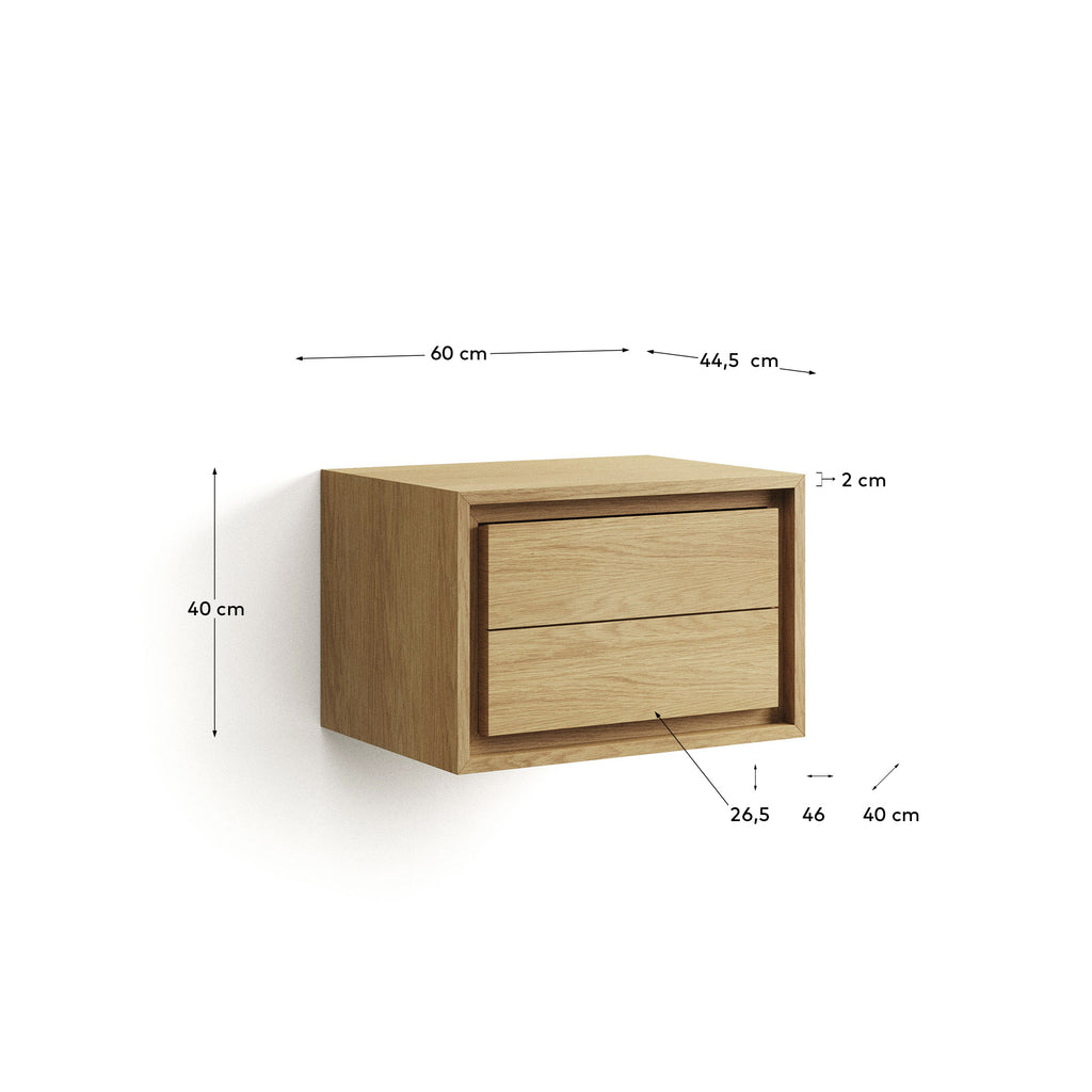 Meuble de salle de bain Kenta en bois de teck finition naturelle 60 x 45 cm