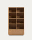 Vitrine Helvine 4 portes et 2 tiroirs placage de chêne et verre trempé 100 x 174 cm FSC 100 %