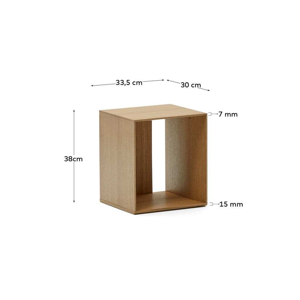 Module étagère petit format Litto en placage de chêne 34 x 38 cm