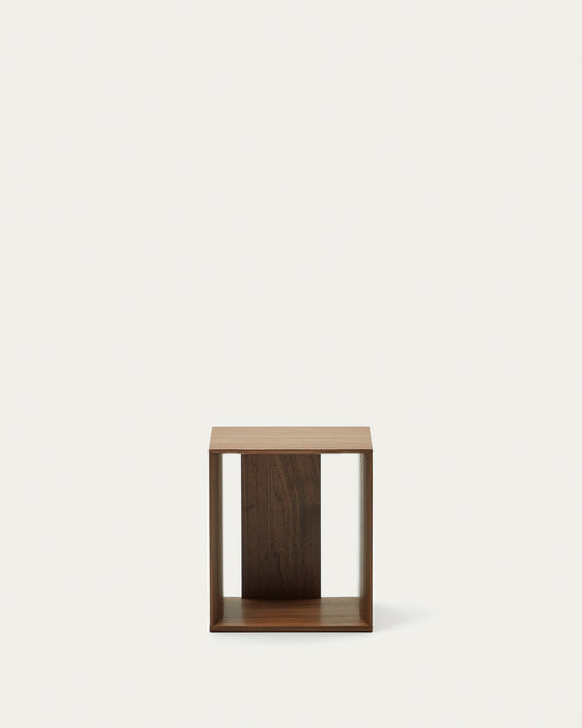 Module étagère petit format Litto en placage de noyer 34 x 38 cm