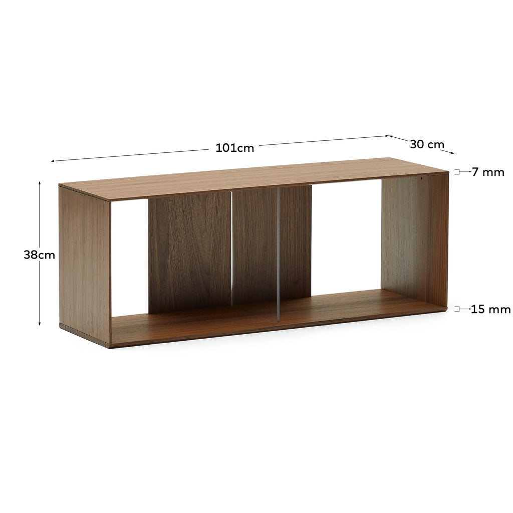 Module étagère grand format Litto en placage de noyer 101 x 38 cm