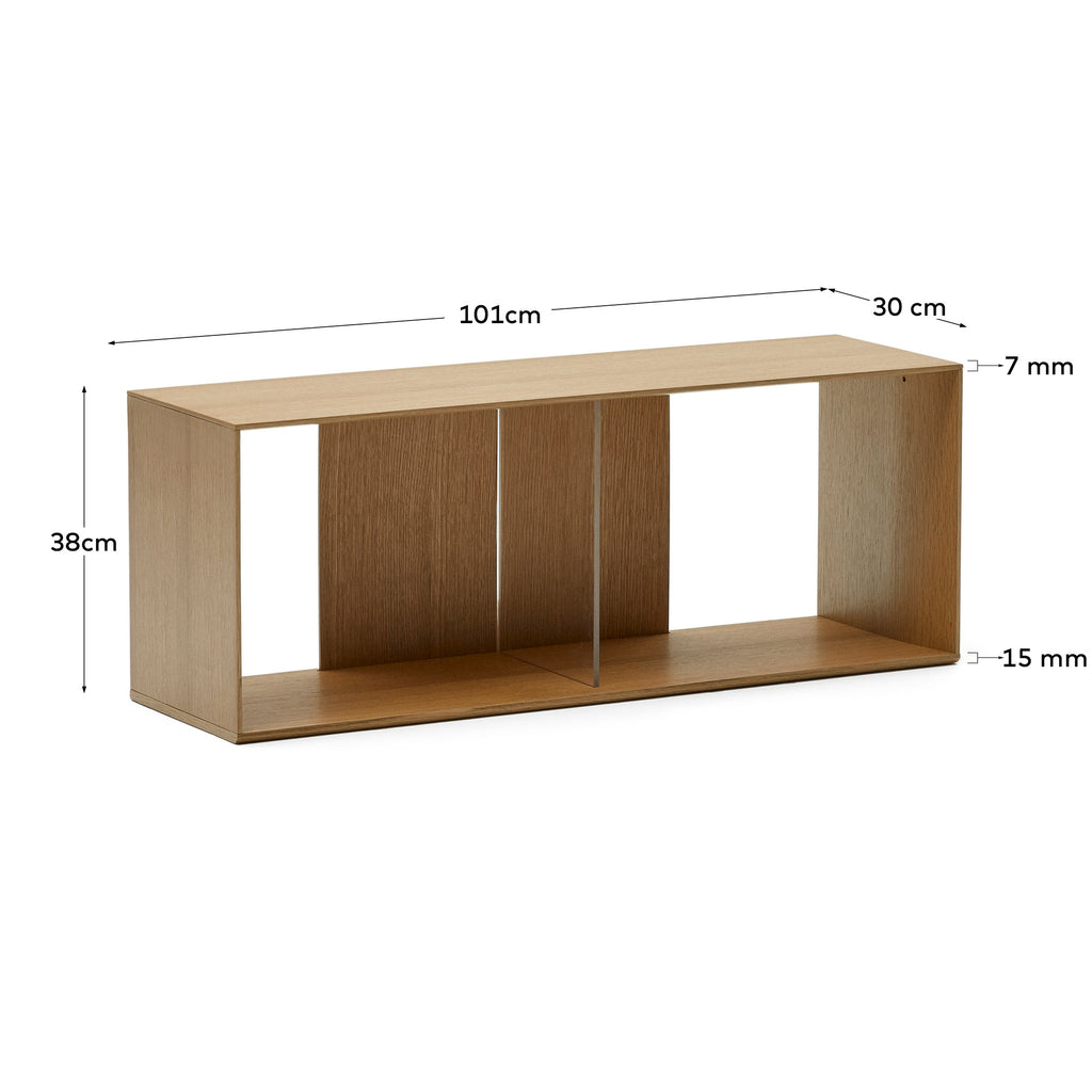 Lot Litto de 2 étagères modulables en placage de chêne 101 x 76 cm