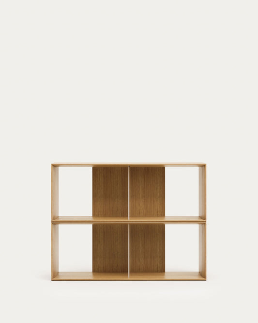 Lot Litto de 2 étagères modulables en placage de chêne 101 x 76 cm