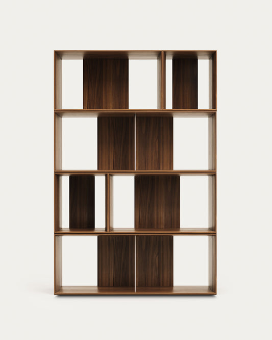 Lot Litto de 6 étagères modulables en placage de noyer 101 x 152 cm