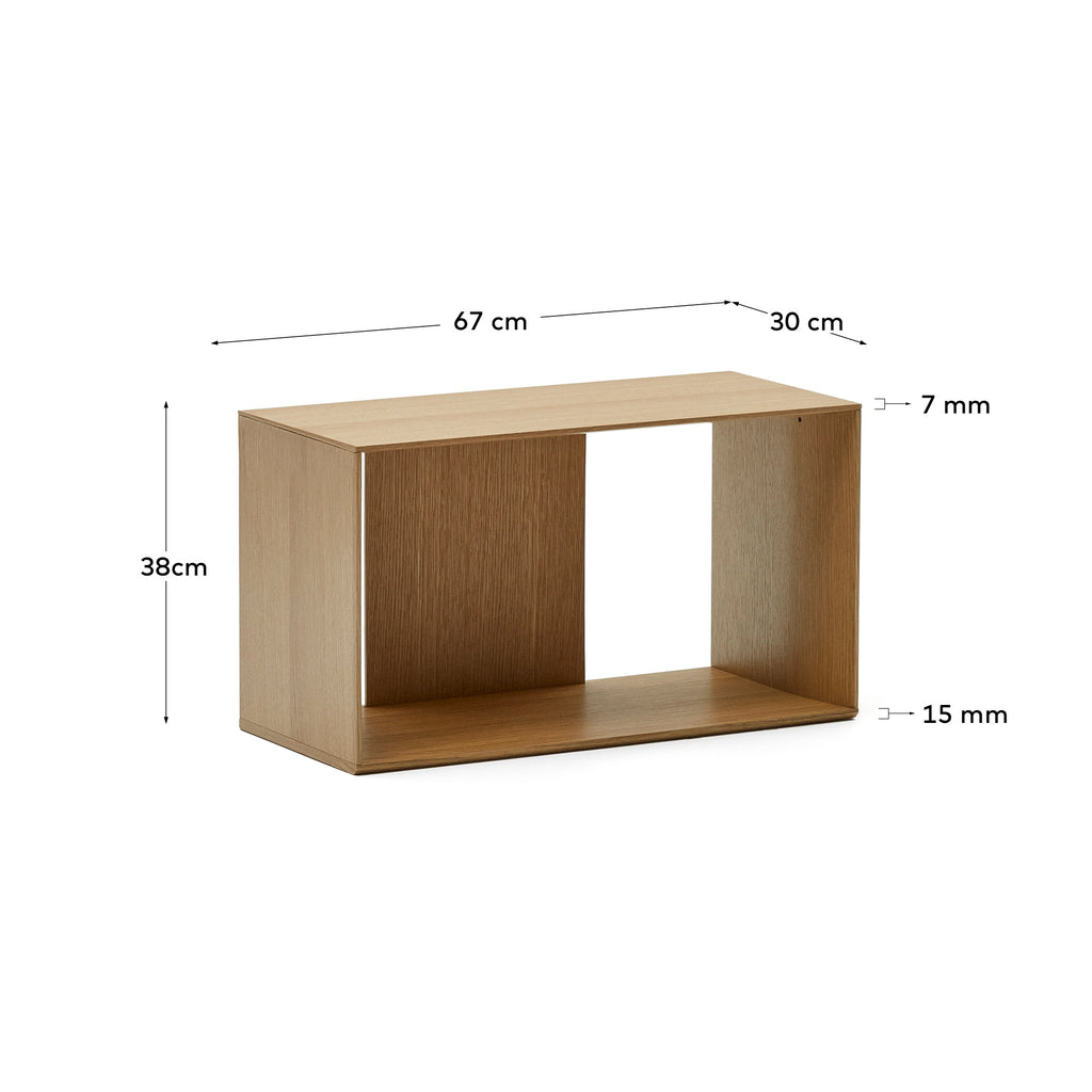 Lot Litto de 6 étagères modulables en placage de chêne 168 x 114 cm