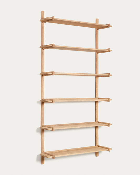 Étagère modulable Sitra 6 étagères bois de chêne finition naturelle 110cm FSC Mix Credit