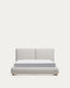 Lit Elerio en chenille écrue pour matelas de 150 x 200 cm
