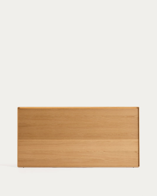 Tête de lit Norlen en placage de chêne avec finition naturelle et lumière LED pour lit jusqu’à 180 cm FSC Mix Credit