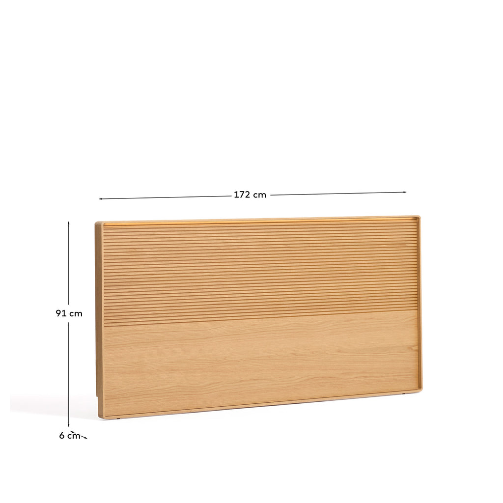 Tête de lit Norlen en placage de chêne avec finition naturelle et lumière LED pour lit jusqu’à 160 cm FSC Mix Credit