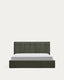 Lit avec sommier coffre Darnela en chenille vert mousse pour matelas de 150 x 200 cm