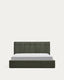 Lit avec sommier coffre Darnela en chenille vert mousse pour matelas de 160 x 200 cm