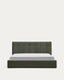 Lit avec sommier coffre Darnela en chenille vert mousse pour matelas de 180 x 200 cm