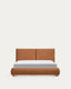 Lit Elerio en chenille cuivrée douce pour matelas de 150 x 200 cm