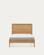 Lit Lenon en bois et placage chêne pour matelas de 90 x 200 cm FSC MIX Credit
