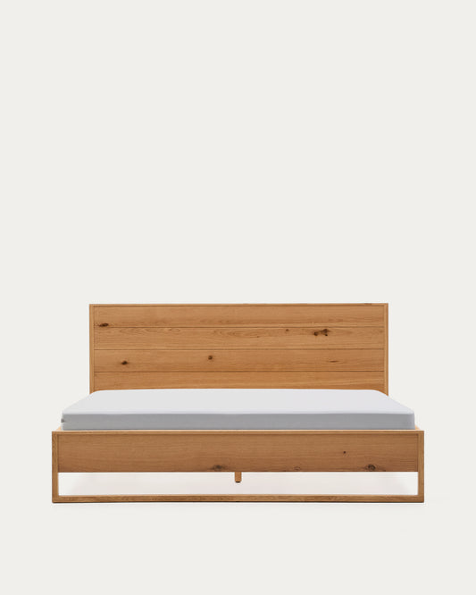 Lit Alguema en placage de chêne avec finition naturelle pour matelas 180 x 200 cm
