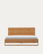 Lit Alguema en placage de chêne avec finition naturelle pour matelas 180 x 200 cm