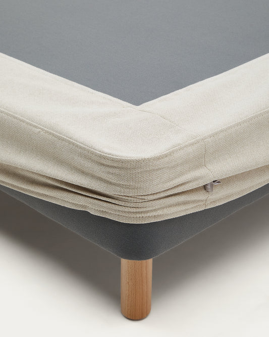 Housse pour lit Ofelia écru pour matelas 160 x 200 cm