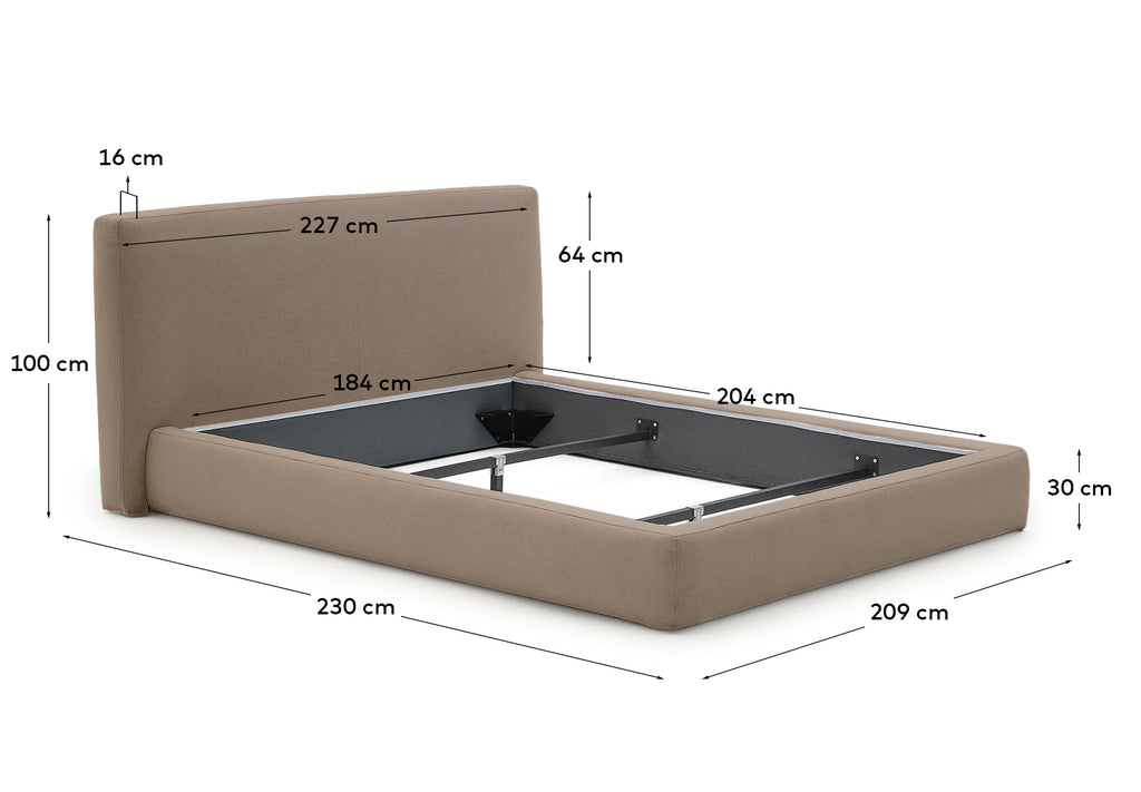 Lit déhoussable Blok marron pour matelas de 180 x 200 cm FSC Mix Credit
