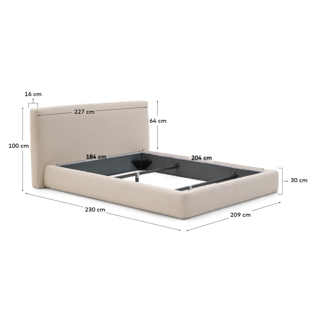 Cadre de lit déhoussable Blok écru pour matelas de 180 x 200 cm FSC Mix Credit