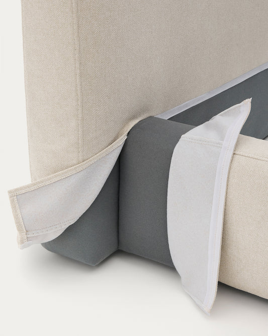 Housse pour cadre de lit Blok beige pour matelas 90 x 200 cm
