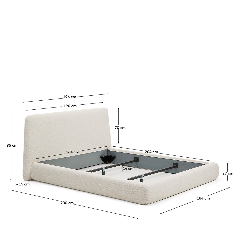Lit déhoussable Martina en bouclette marron pour matelas de 160 x 200 cm FSC Mix Credit