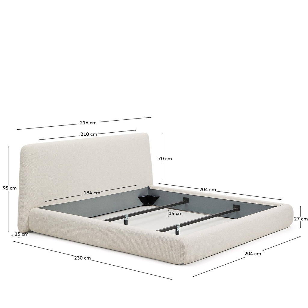 Lit déhoussable Martina en bouclette vert foncé pour matelas de 180 x 200 cm FSC Mix Credit