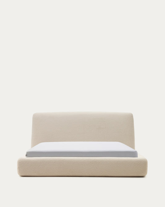 Lit déhoussable Martina bouclette écru pour matelas  de 180 x 200 cm FSC Mix Credit