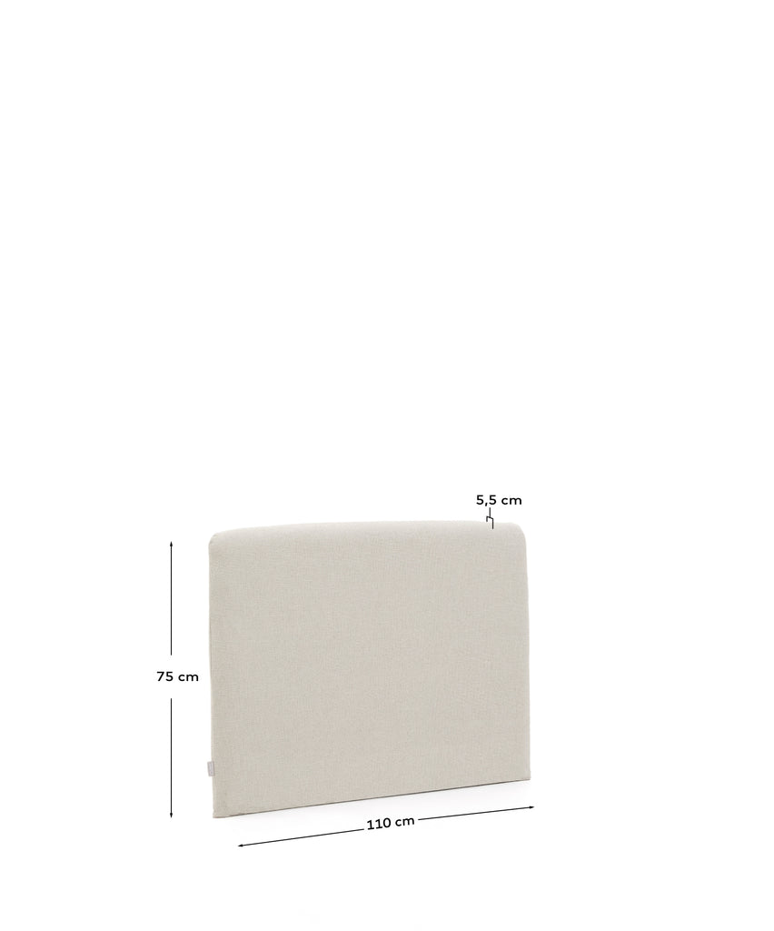 Tête de lit déhoussable Valma en chenille perle pour lit jusqu’à 90 cm.