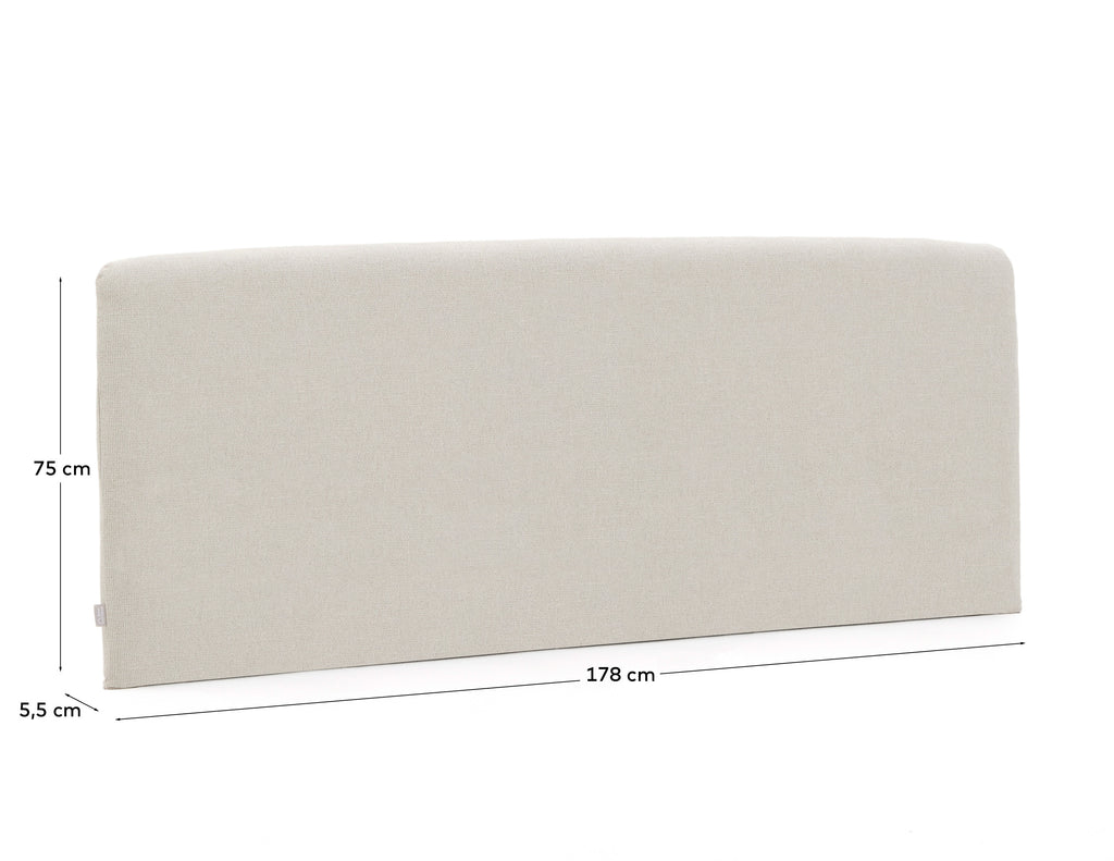 Tête de lit déhoussable Valma en chenille perle pour lit jusqu’à 160 cm