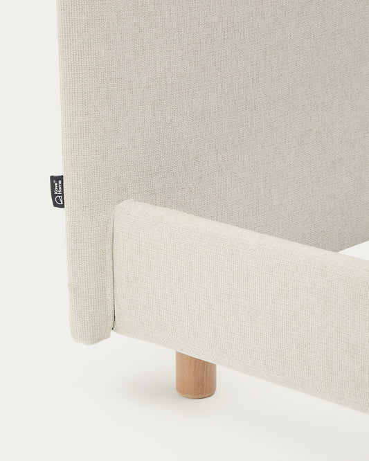 Housse pour cadre de lit Valma en tissu chenille perle pour matelas de 180 x 200 cm.