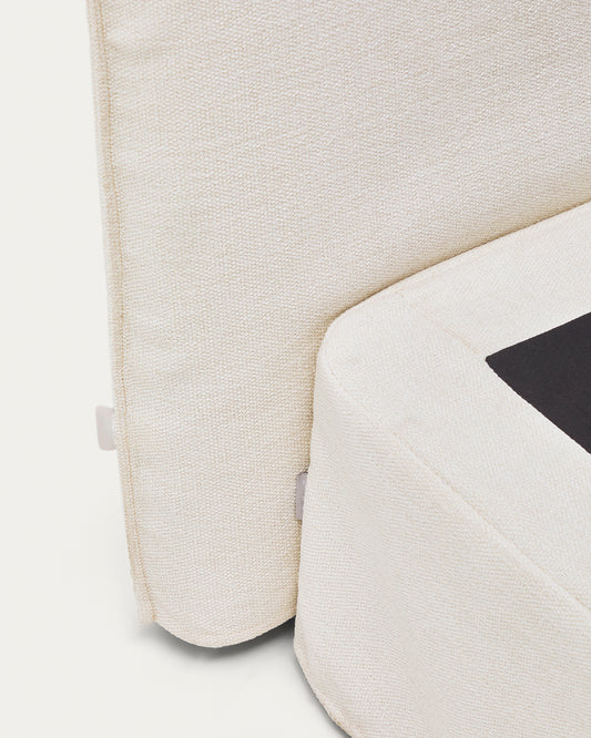 Lit déhoussable Jaira en chenille blanche pour matelas de 150 x 190 cm FSC Mix Credit