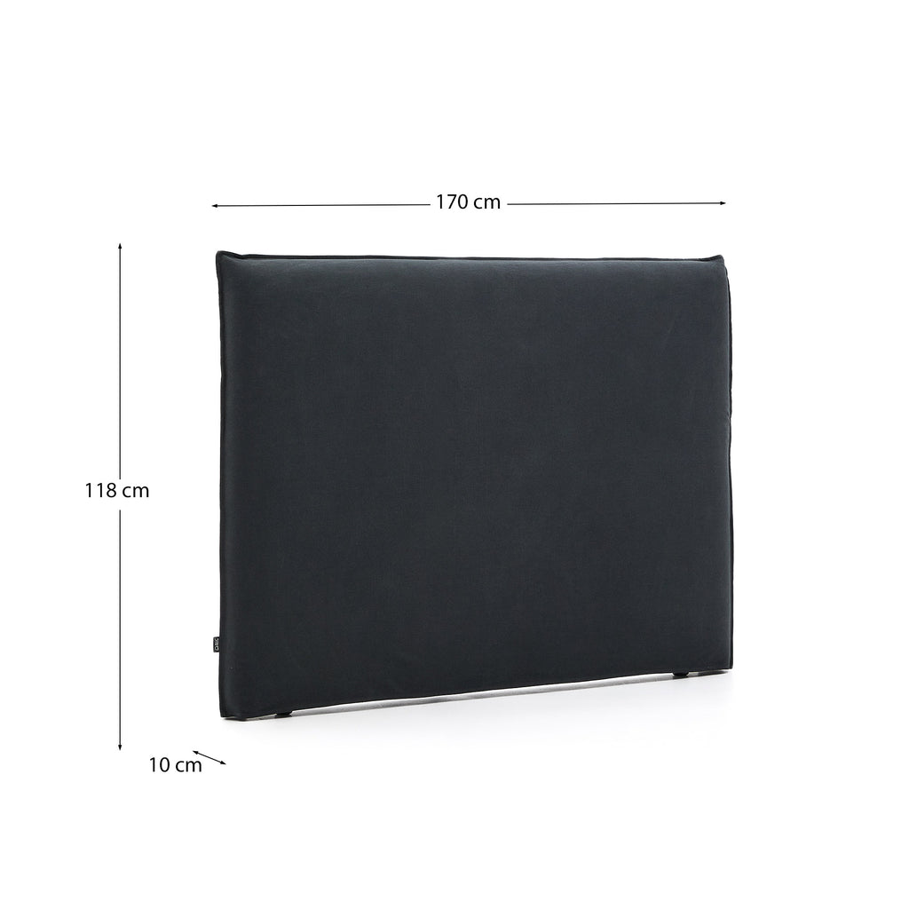 Tête de lit déhoussable Jaira en lin et coton gris anthracite pour lit de 150 cm FSC Mix Credit