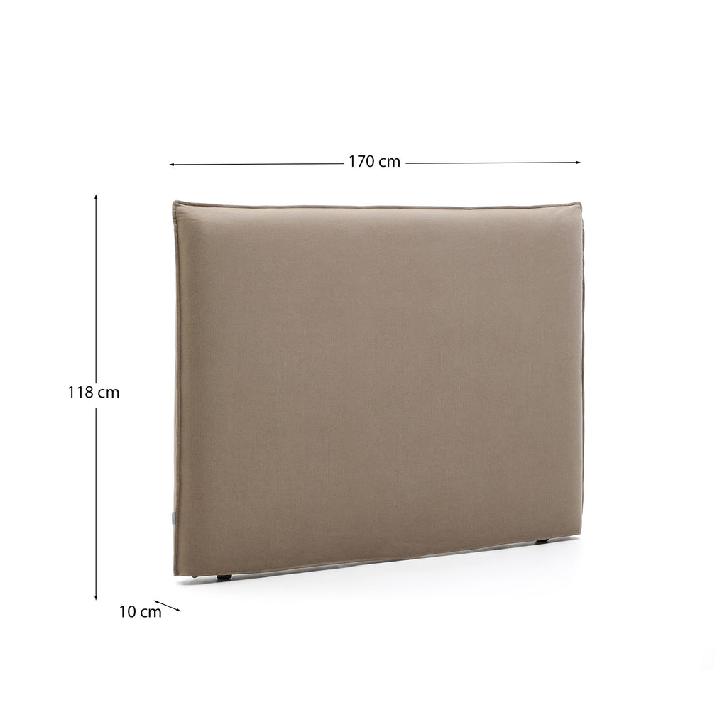 Tête de lit déhoussable Jaira en lin et coton taupe pour lit de 150 cm FSC Mix Credit