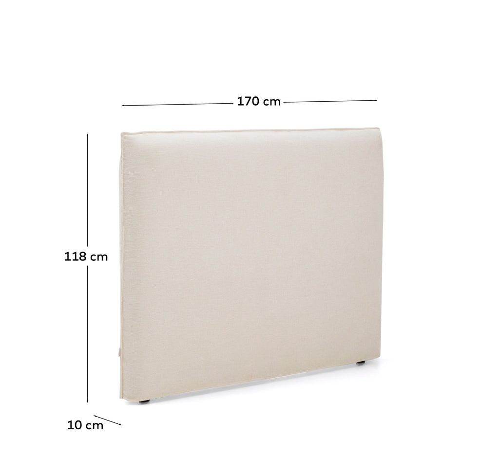 Tête de lit déhoussable Jaira en chenille blanche pour lit allant jusqu’à 150 cm FSC Mix Credit